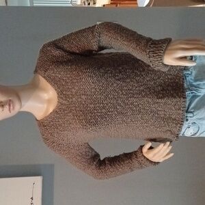 ULLA JOHNSON cableknit cuff sweater M brown